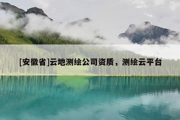 [安徽省]云地測繪公司資質，測繪云平臺